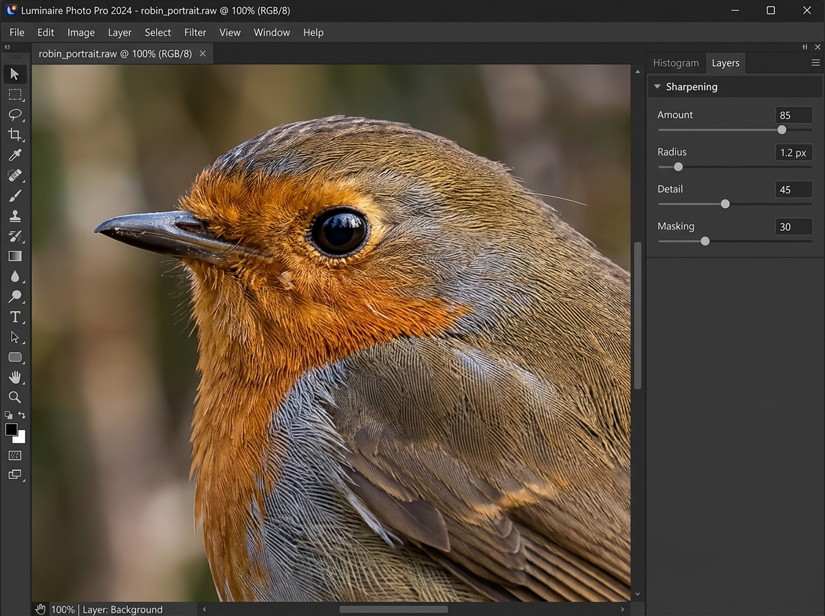 viewing image at 100 percent zoom for accurate sharpening - what are the basics of photo editing