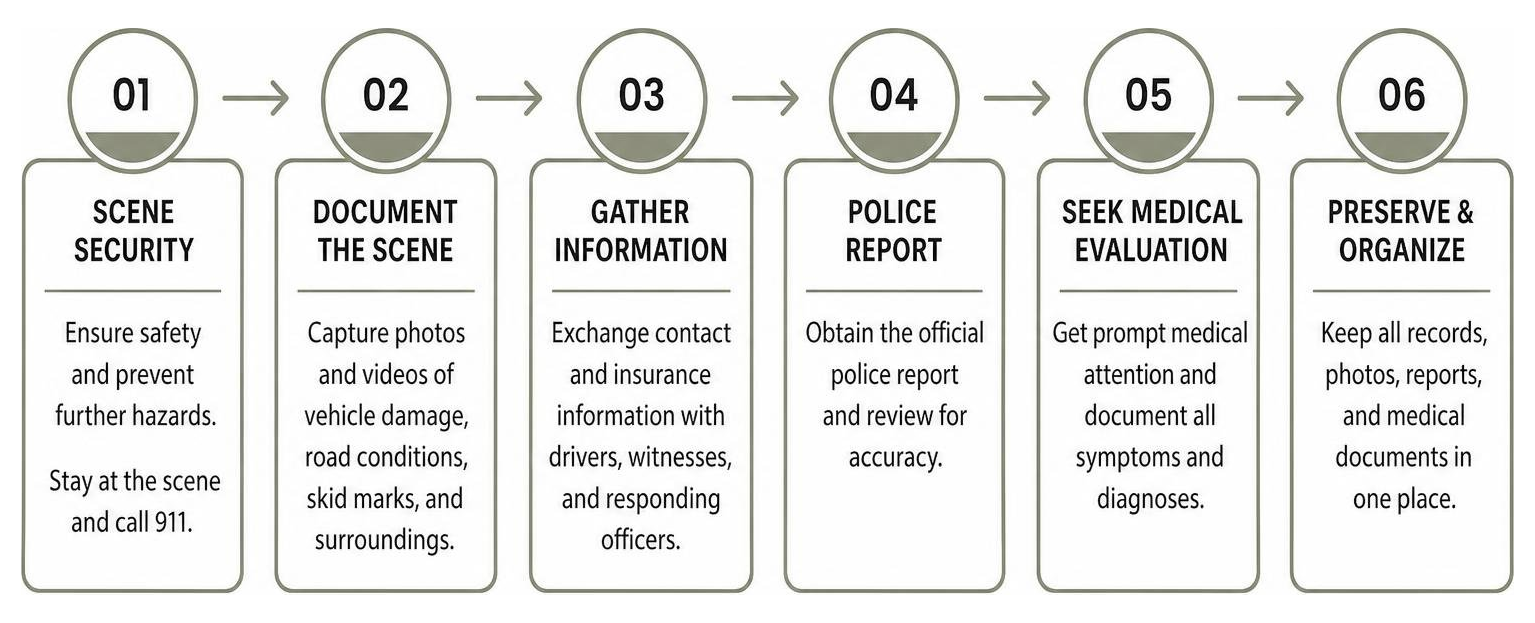 Collision scene evidence collection process timeline Collision scene evidence collection process timeline