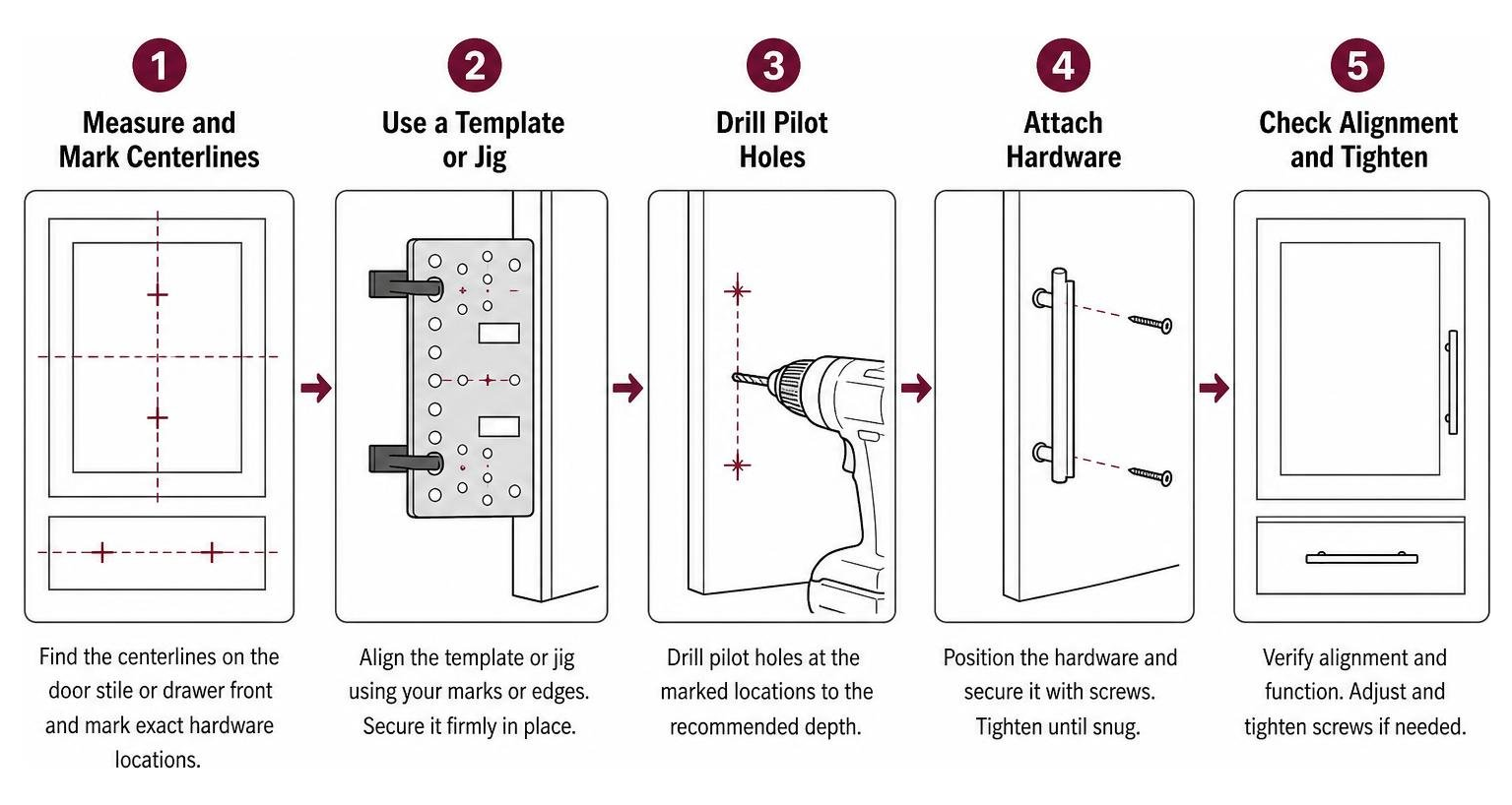 Diagram Of The 5-Step Hardware Installation Process