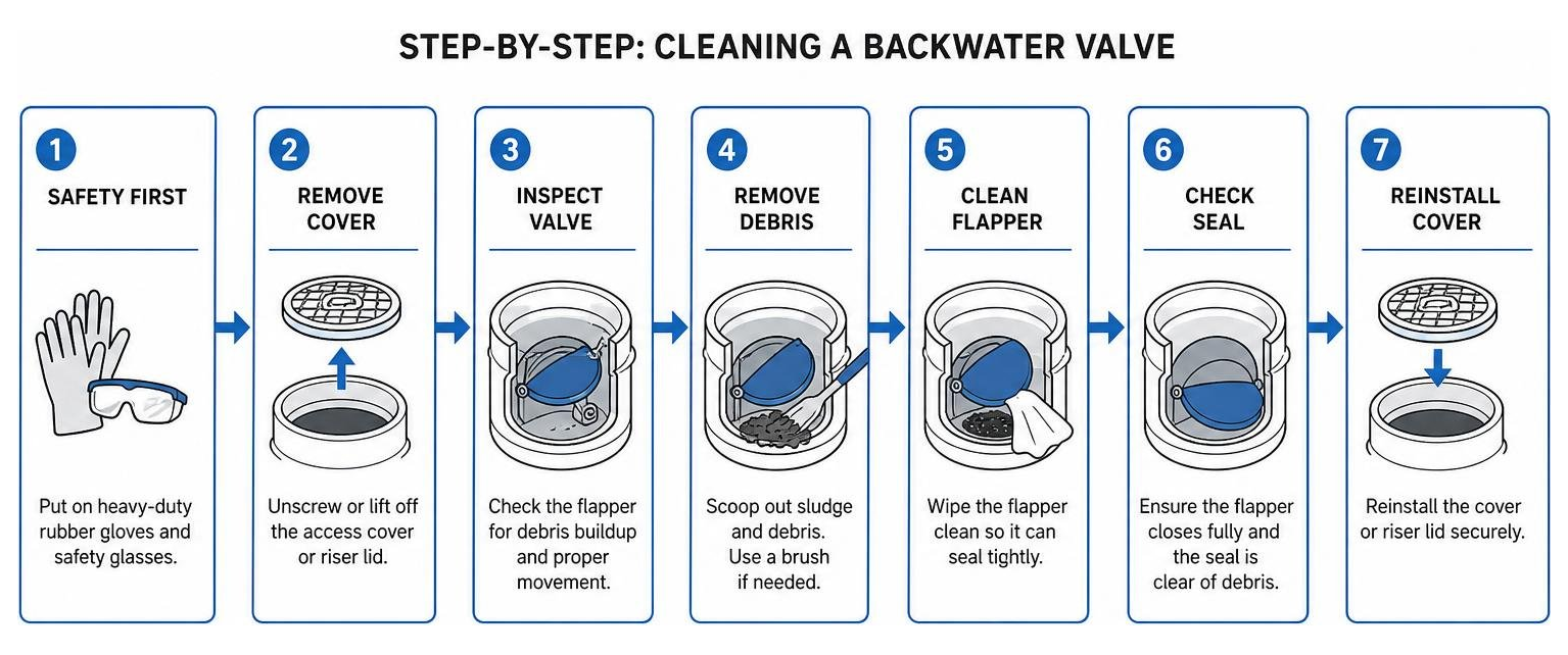 step-by-step process for cleaning a backwater valve step-by-step process for cleaning a backwater valve