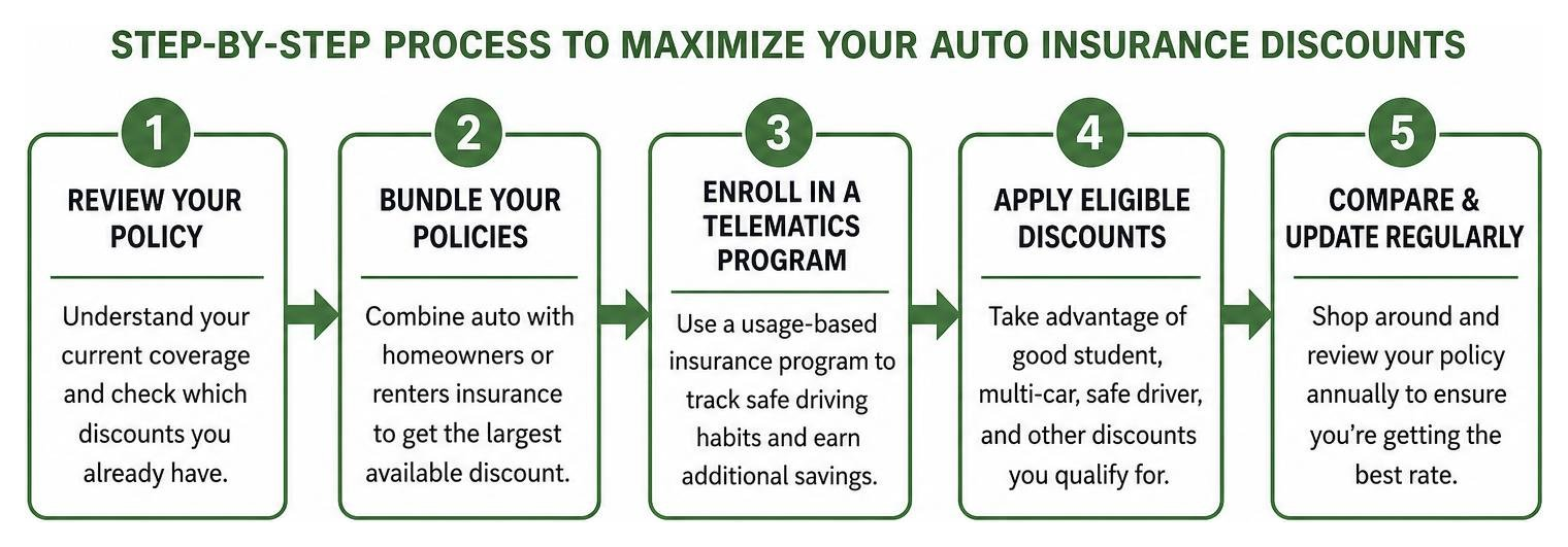 Step-by-step process to maximize your auto insurance discounts