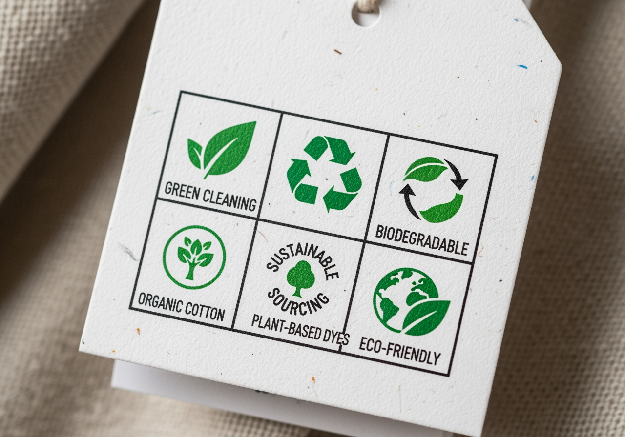 green cleaning symbols on a garment tag - same day dry cleaning san diego