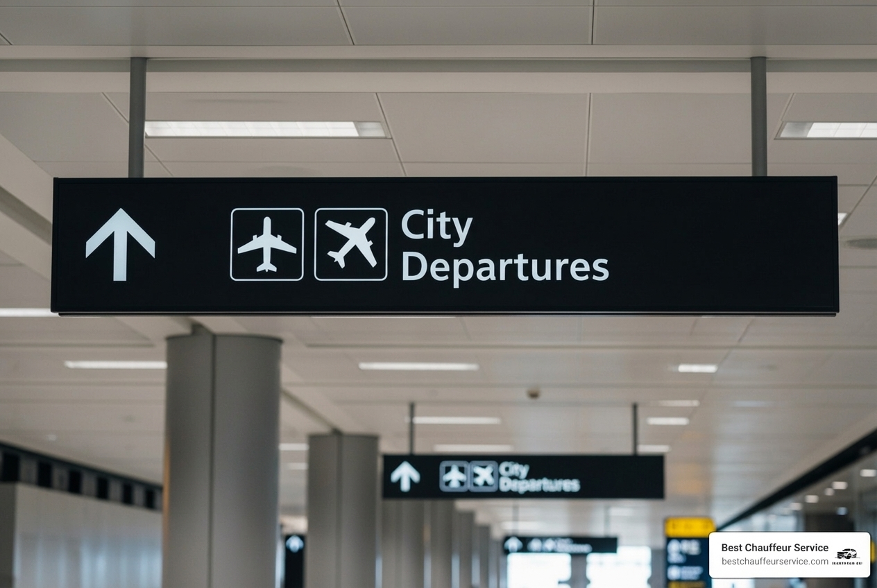 Airport signs for "Departures" at HOU - HOU airport drop off Airport signs for "Departures" at HOU - HOU airport drop off