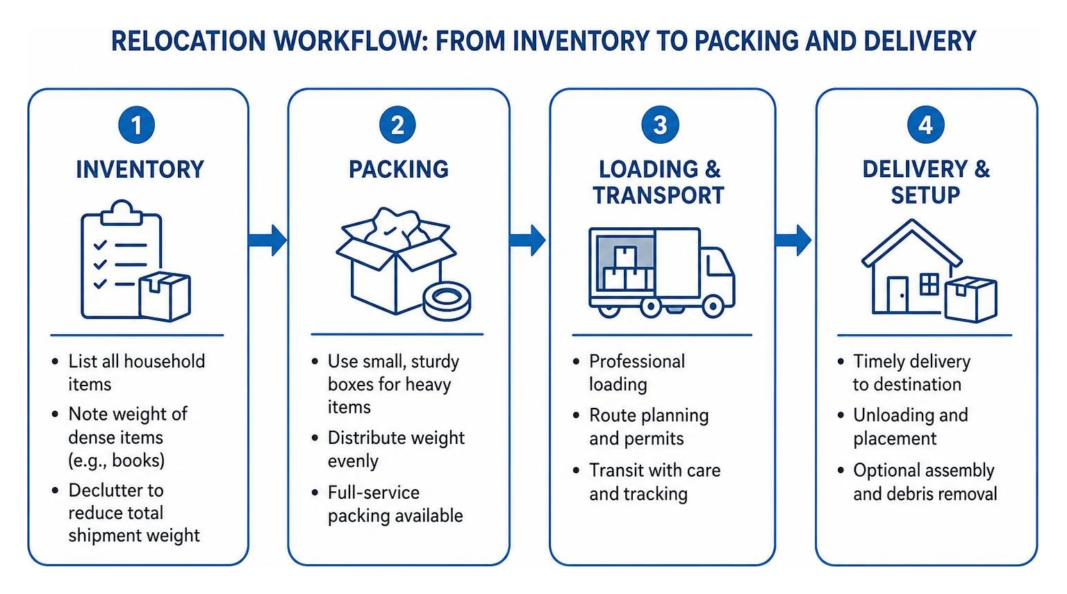 Relocation workflow from inventory to packing and delivery Relocation workflow from inventory to packing and delivery