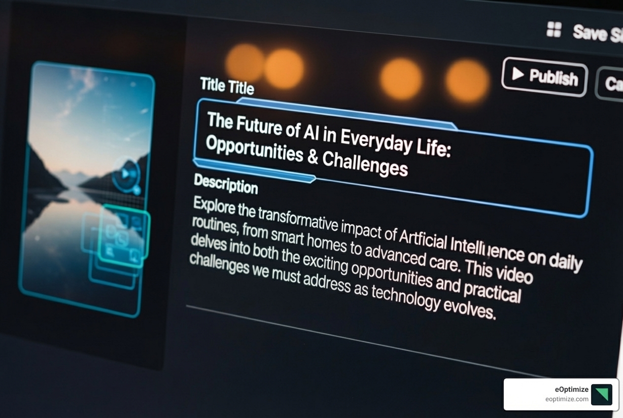 Optimized video title and description - video content discoverability