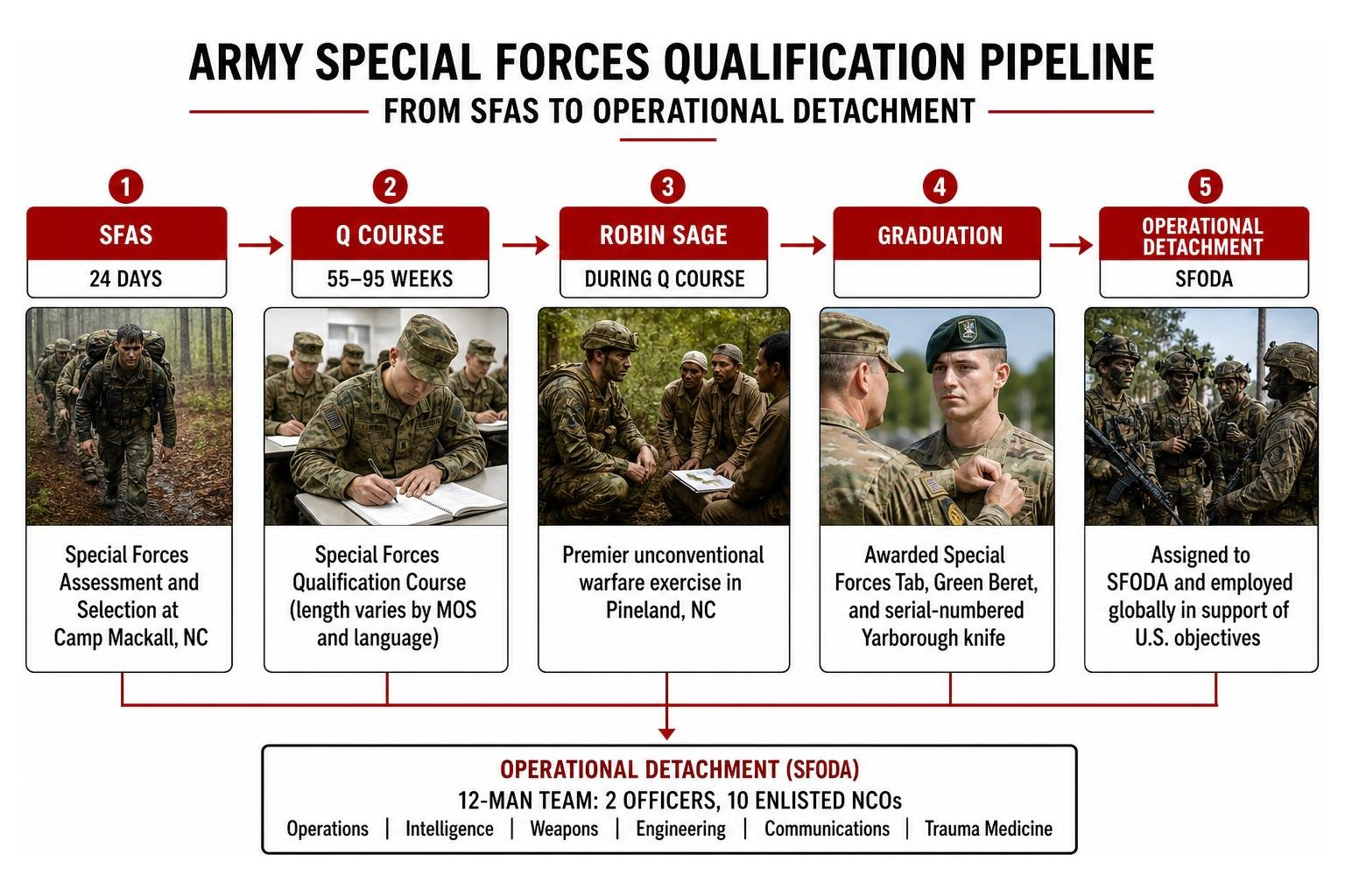Army Special Forces qualification pipeline from SFAS to operational detachment Army Special Forces qualification pipeline from SFAS to operational detachment