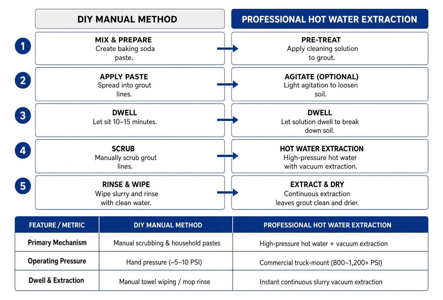 comparison of professional extraction vs DIY scrubbing comparison of professional extraction vs DIY scrubbing