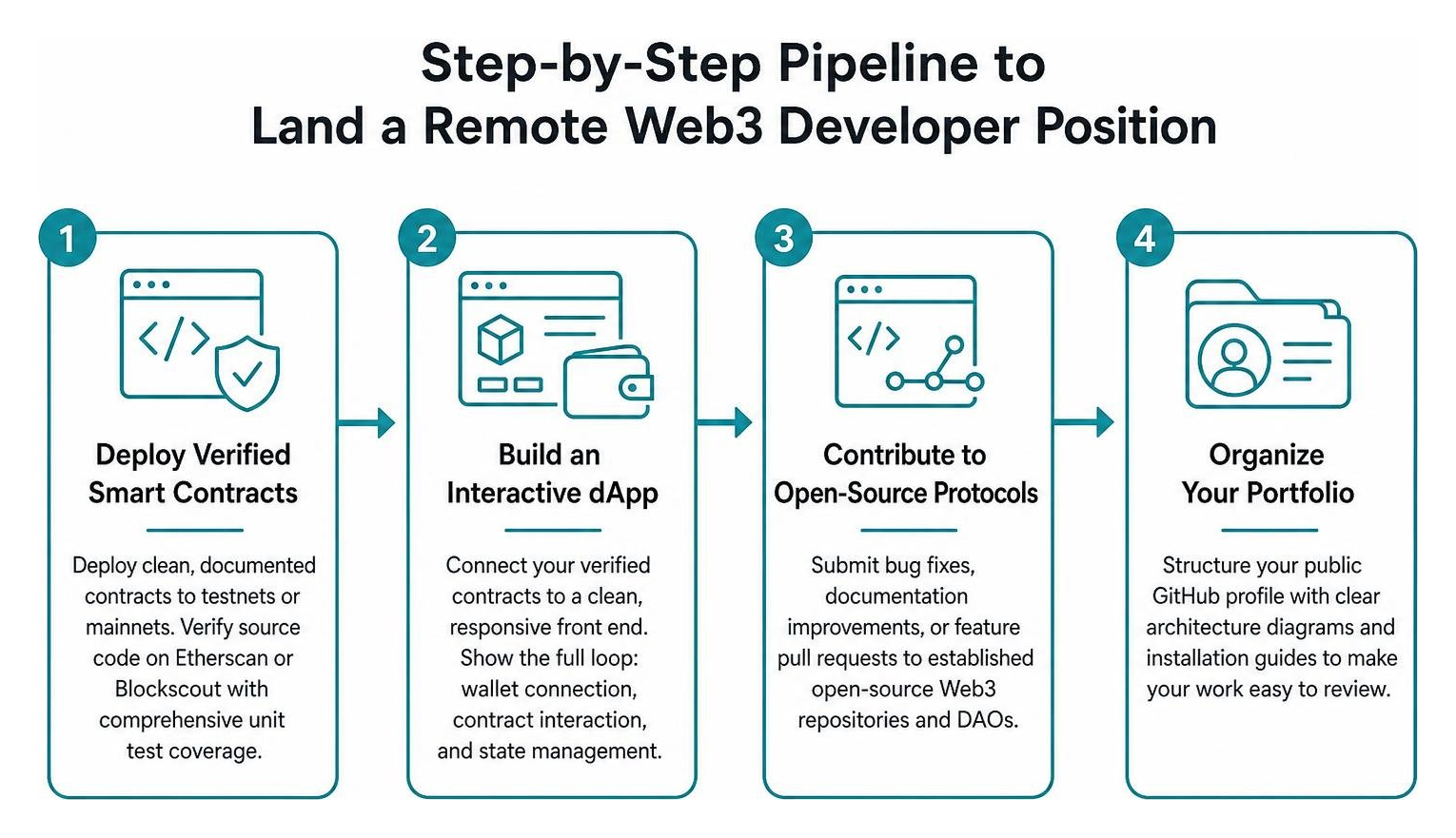 Step by step pipeline to land a remote Web3 developer position