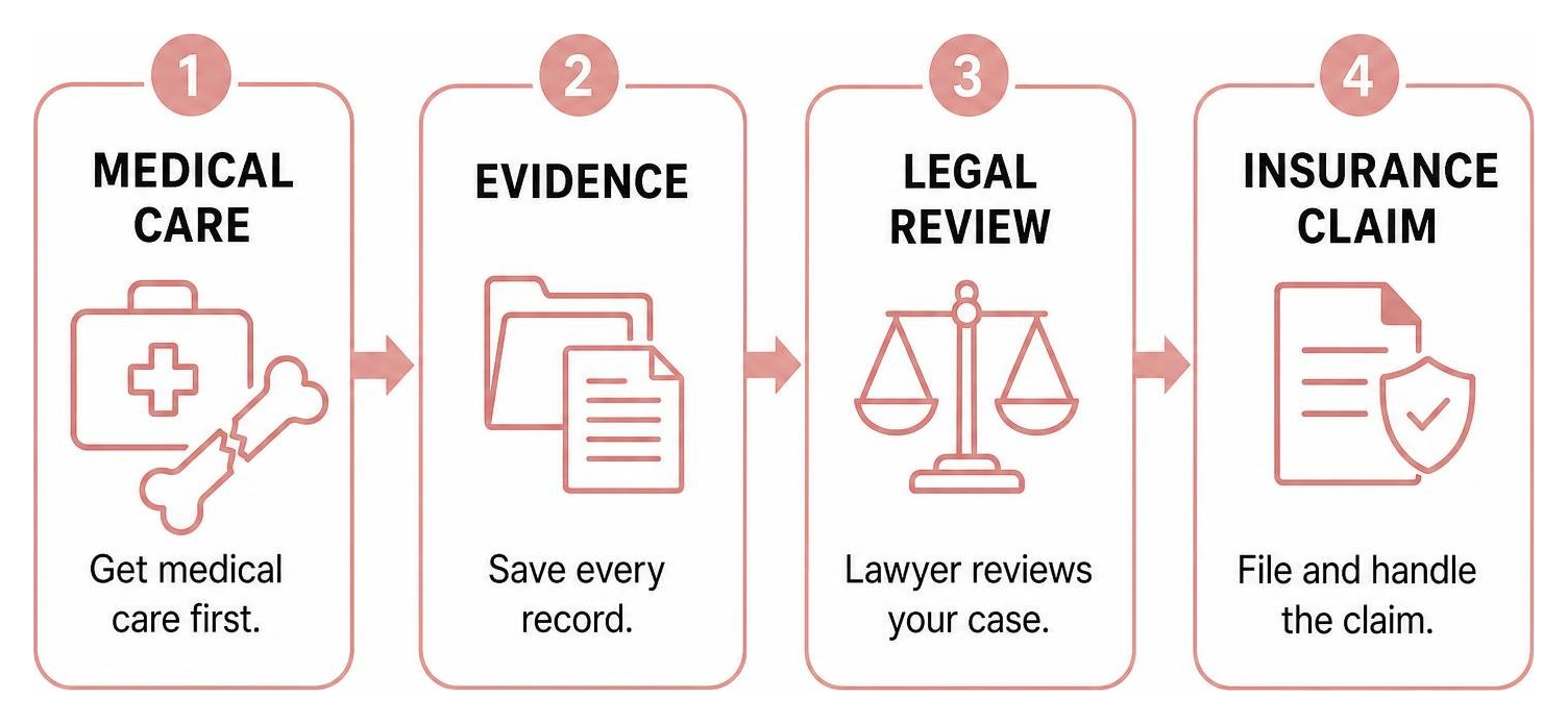 Broken bone accident claim steps: medical care, evidence, legal review, insurance claim Broken bone accident claim steps: medical care, evidence, legal review, insurance claim