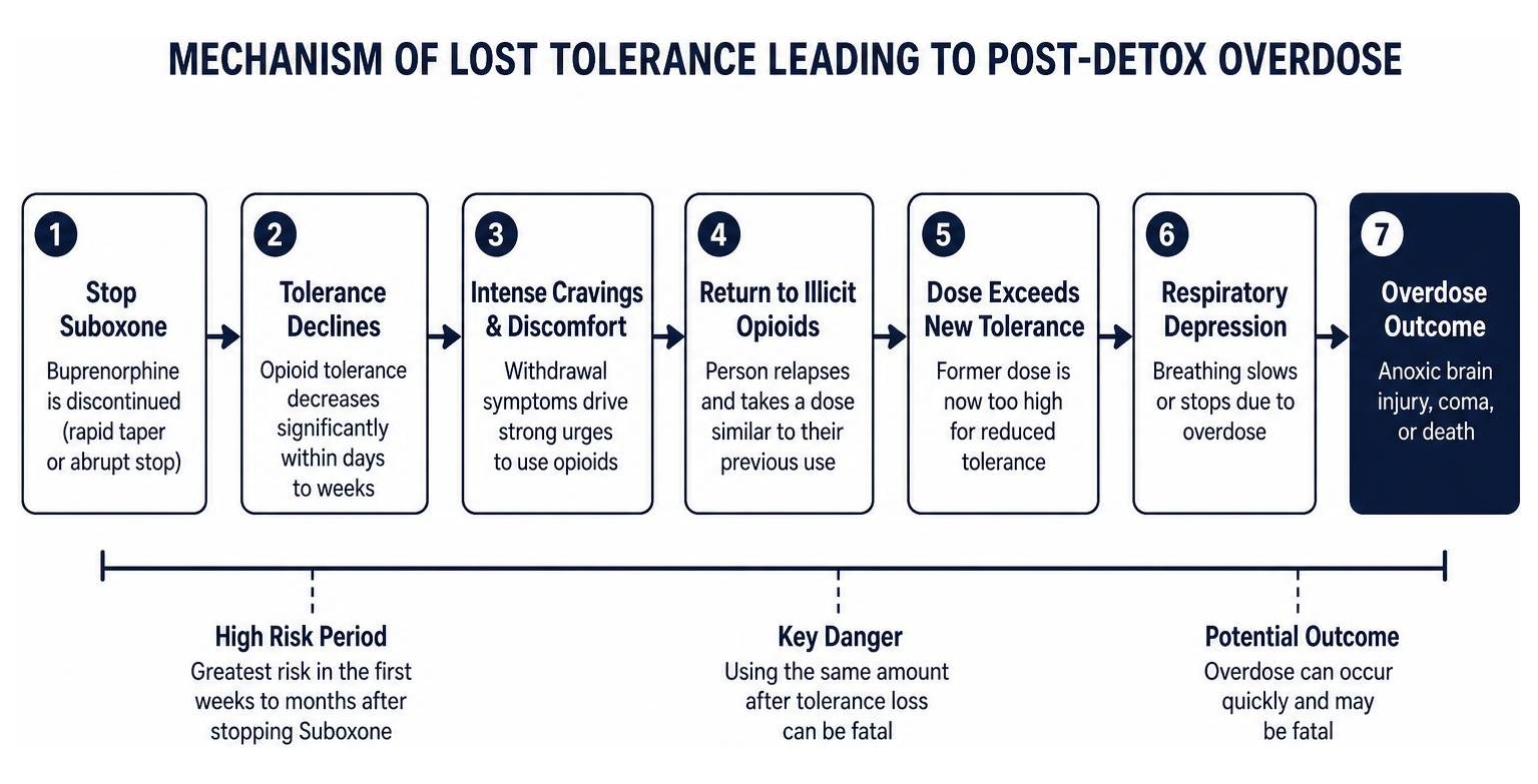 Mechanism of lost tolerance leading to post-detox overdose Mechanism of lost tolerance leading to post-detox overdose