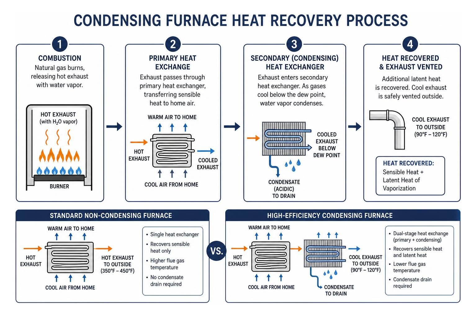 condensing furnace heat recovery process condensing furnace heat recovery process