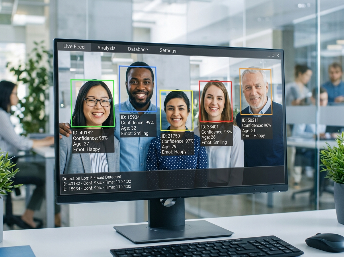 facial recognition software in action - photo tagging software