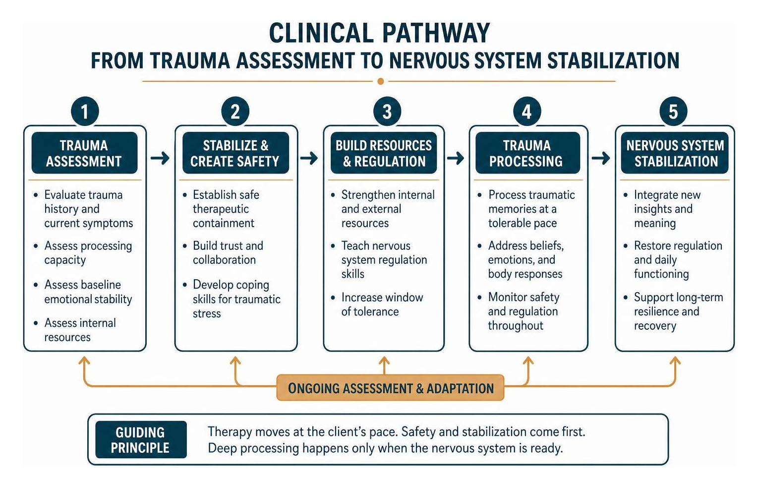 Clinical pathway from trauma assessment to nervous system stabilization Clinical pathway from trauma assessment to nervous system stabilization