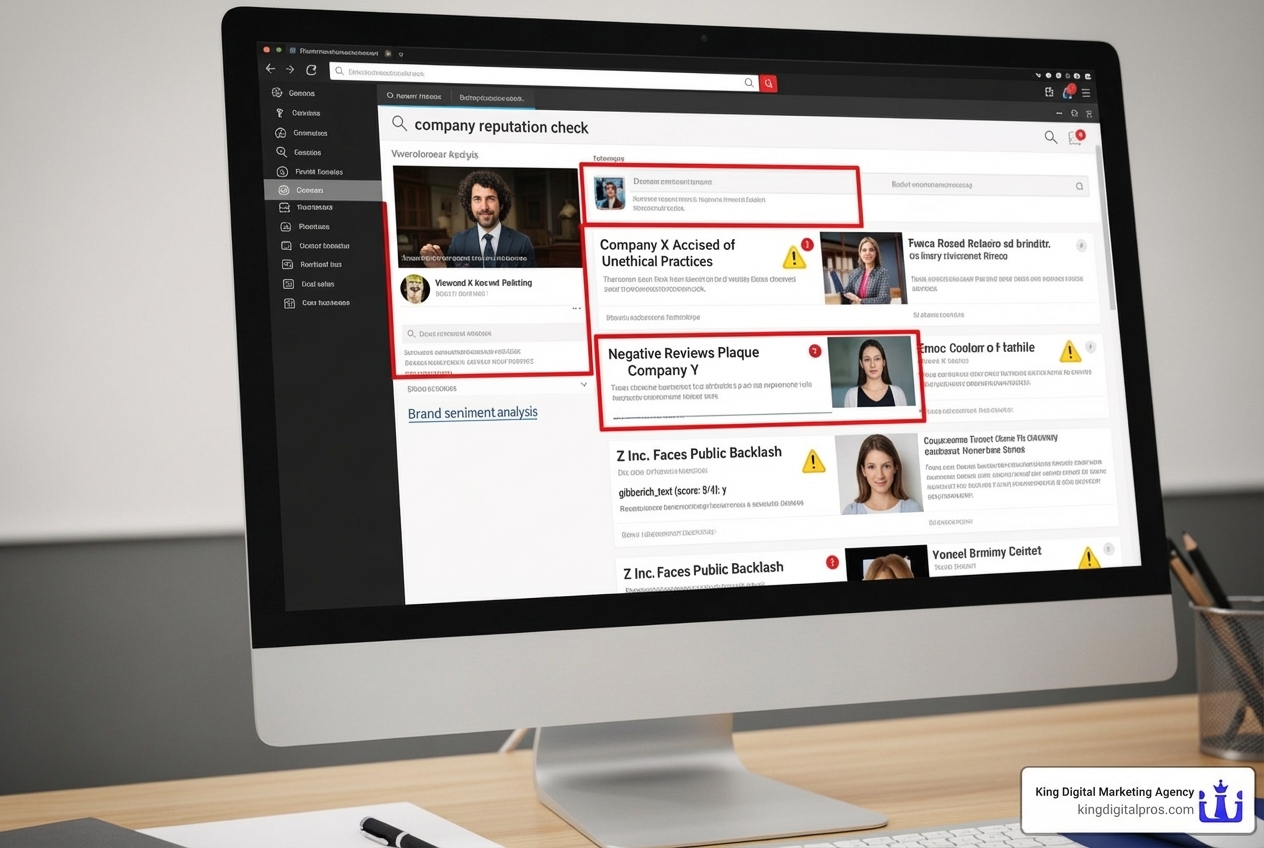 search results page with negative content highlighted - clean up internet reputation