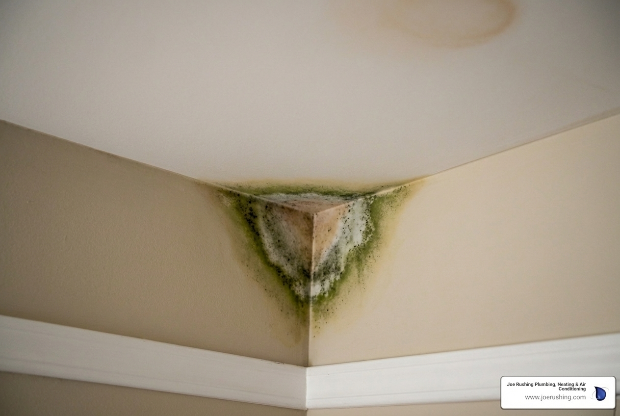 Infographic showing emergency leak warning signs: water stains on ceilings or walls, unexplained increases in water bills, sounds of running water when taps are off, musty odors indicating hidden moisture, visible foundation cracks, warm spots on slab floors, reduced water pressure throughout the home, and mold or mildew growth in unexpected areas - emergency leak repairs in lubbock, tx