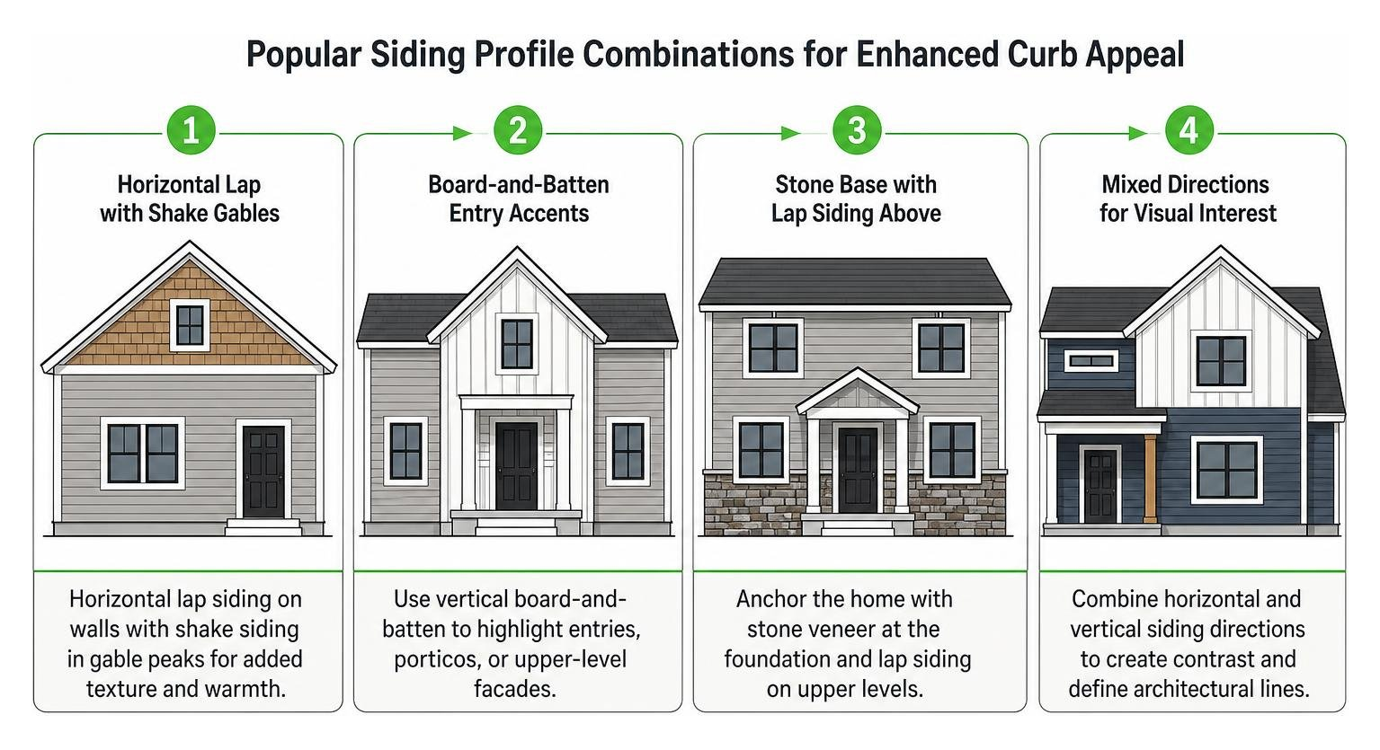 Popular siding profile combinations for enhanced curb appeal Popular siding profile combinations for enhanced curb appeal