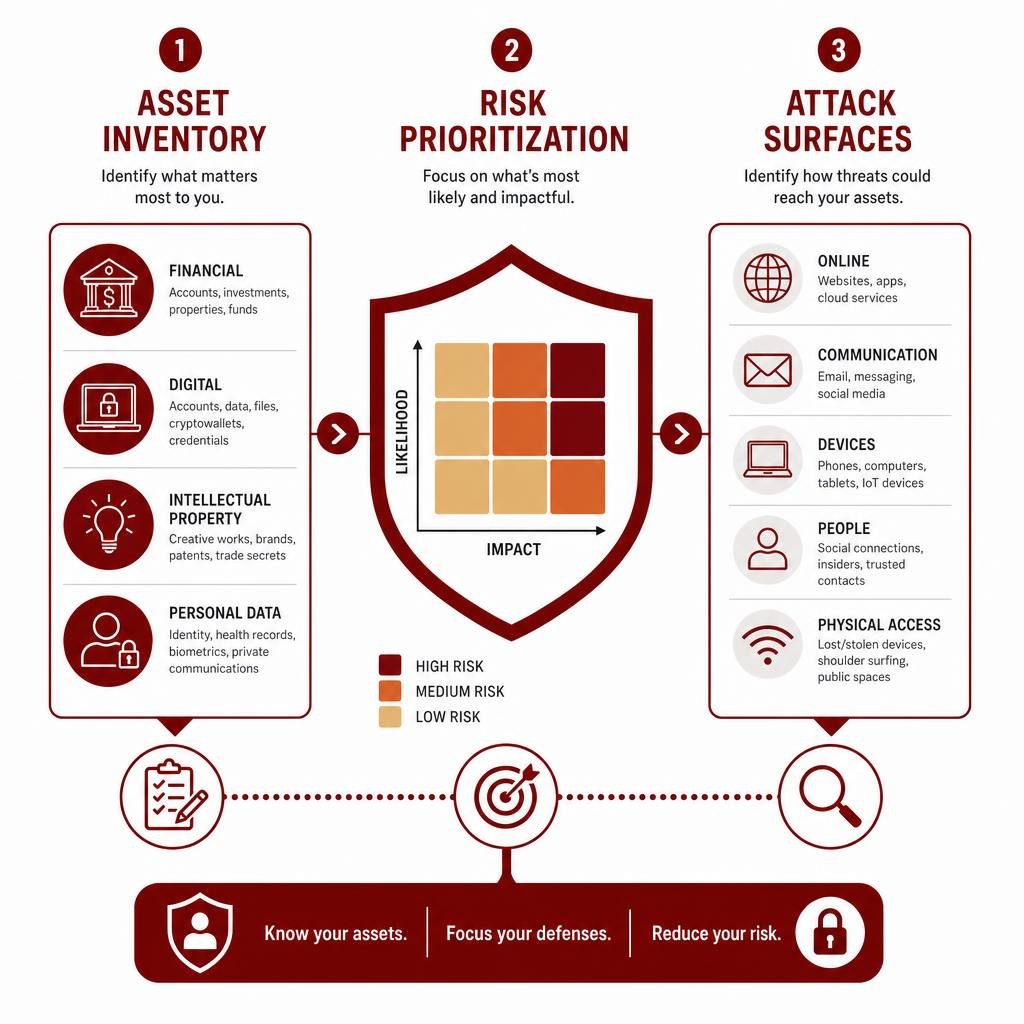 asset inventory; risk prioritization; attack surfaces infographic