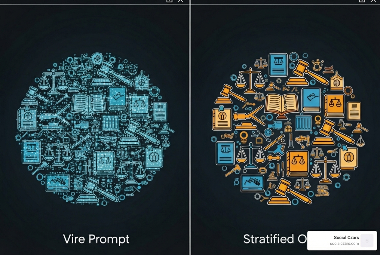 Image comparing a vague prompt with a specific, detailed prompt for AI - ChatGPT for Lawyers aand Law Firms Image comparing a vague prompt with a specific, detailed prompt for AI - ChatGPT for Lawyers aand Law Firms