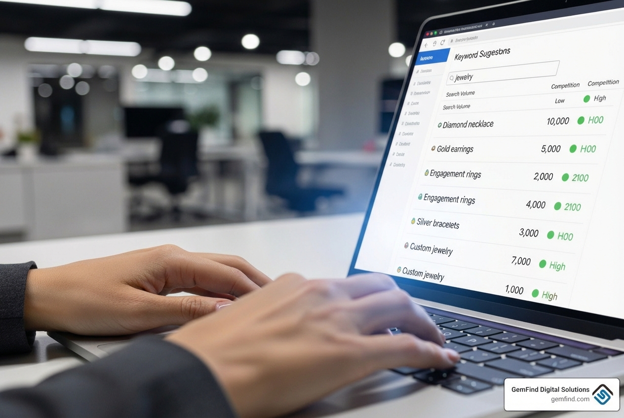 keyword research process on a screen - etsy seo for jewelry keyword research process on a screen - etsy seo for jewelry