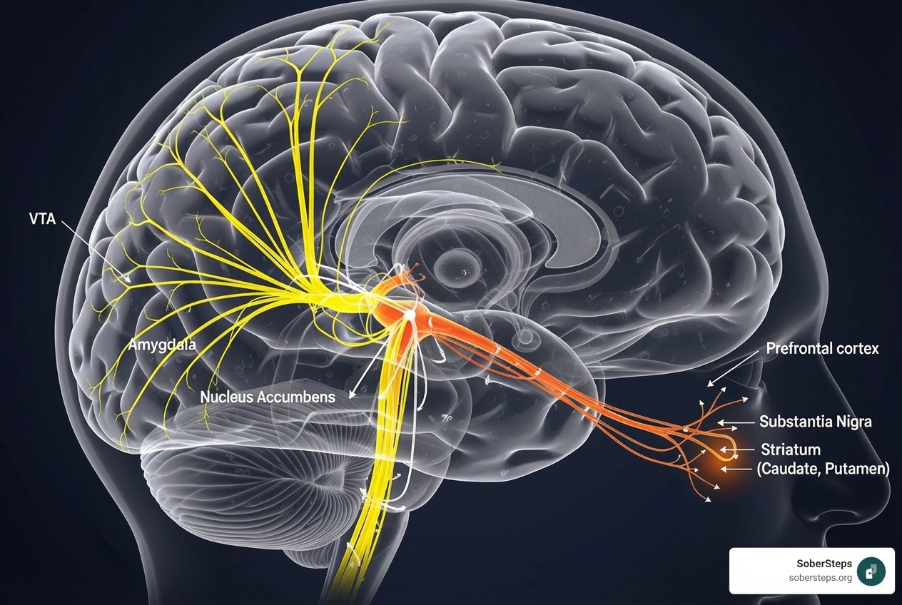 brain's dopamine pathways - Methamphetamine Addiction