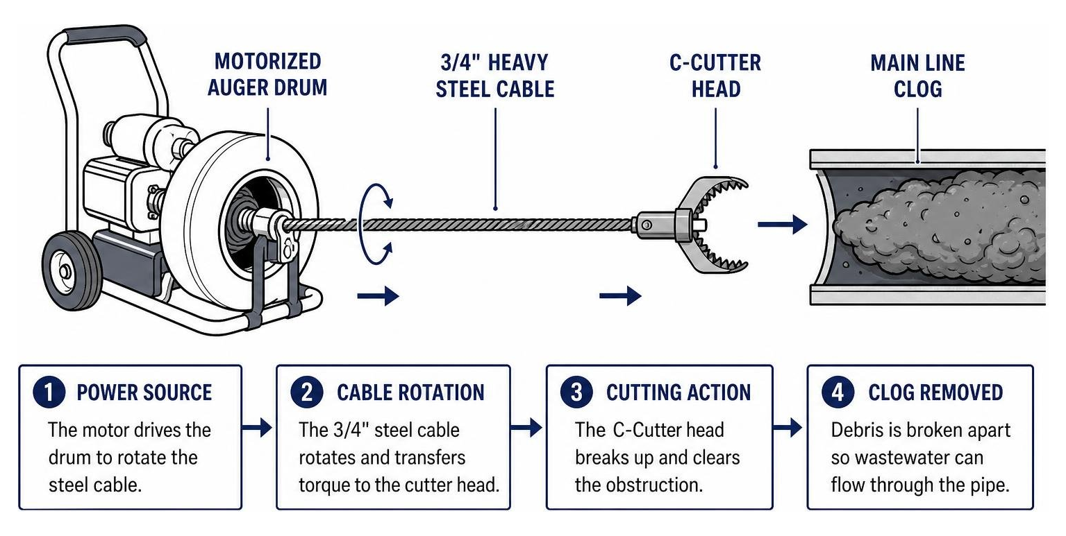 motorized auger tool mechanical diagram