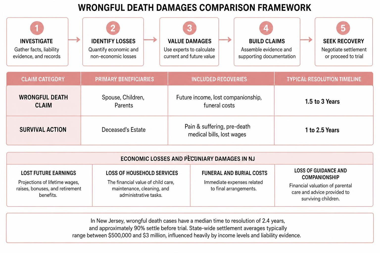 Wrongful death damages comparison framework Wrongful death damages comparison framework