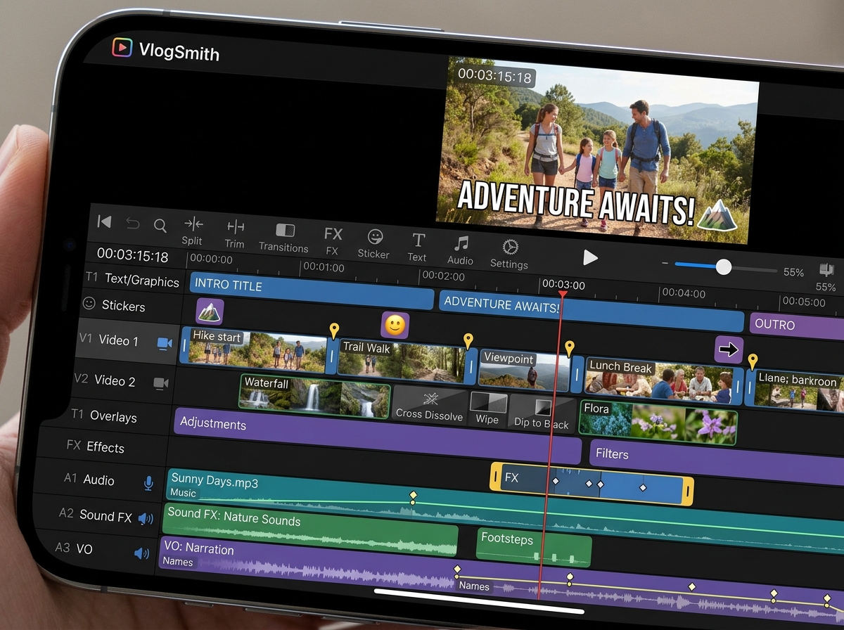 mobile video editing timeline with multiple layers and effects - video app without watermark mobile video editing timeline with multiple layers and effects - video app without watermark