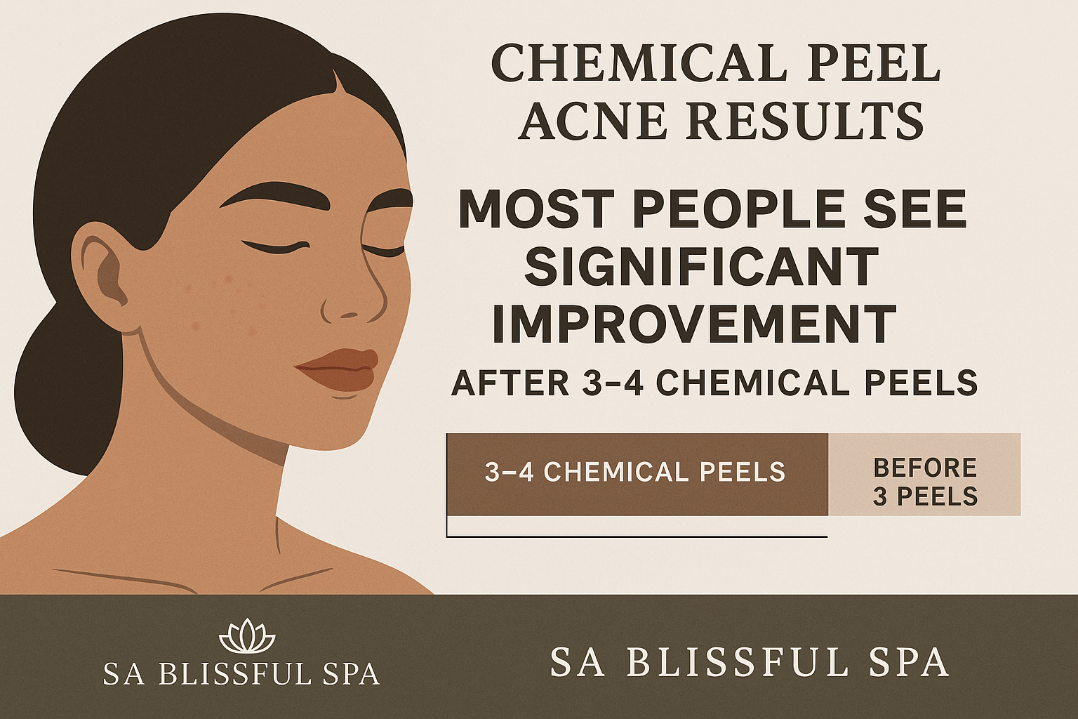 statistic: most people see significant improvement after 3–4 chemical peels - chemical peel acne results infographic 
