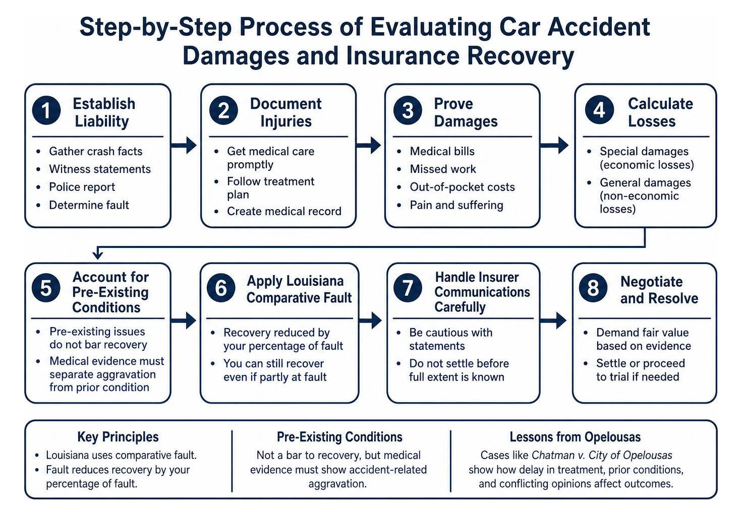Step-by-step process of evaluating car accident damages and insurance recovery Step-by-step process of evaluating car accident damages and insurance recovery