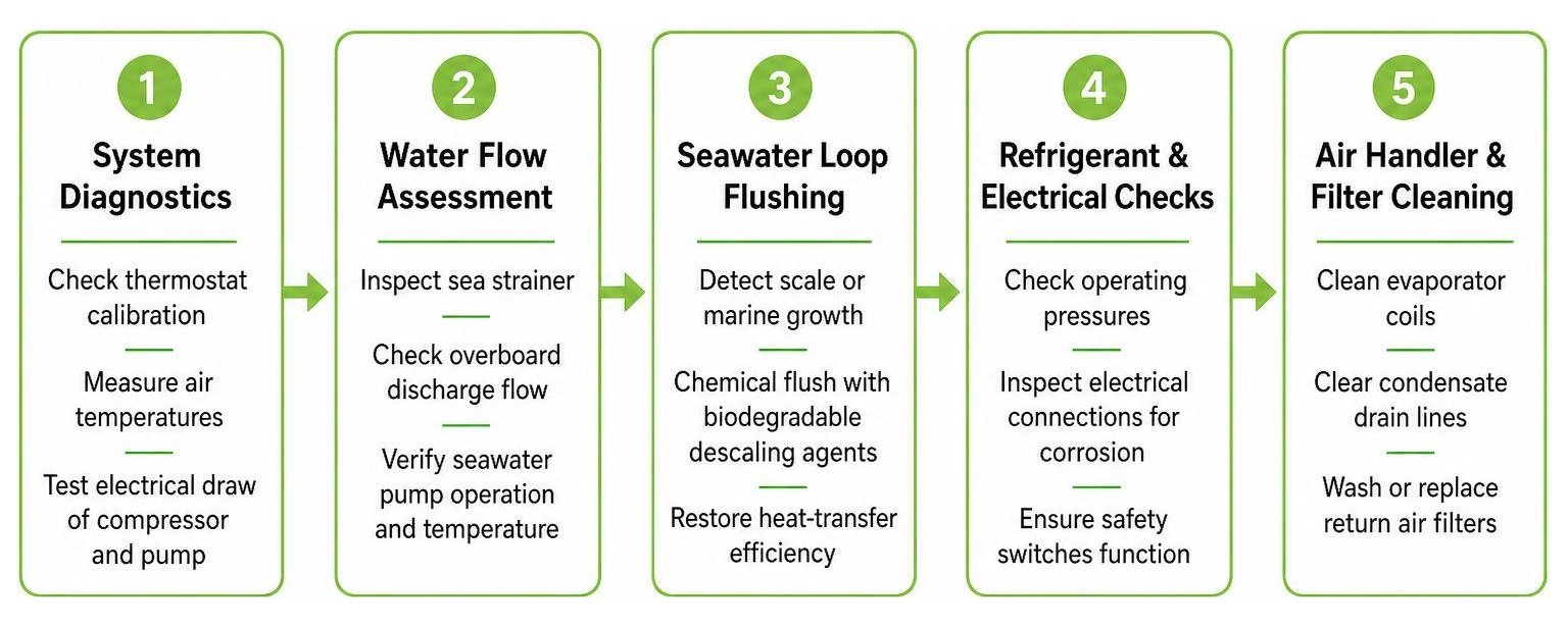 step-by-step marine AC troubleshooting process