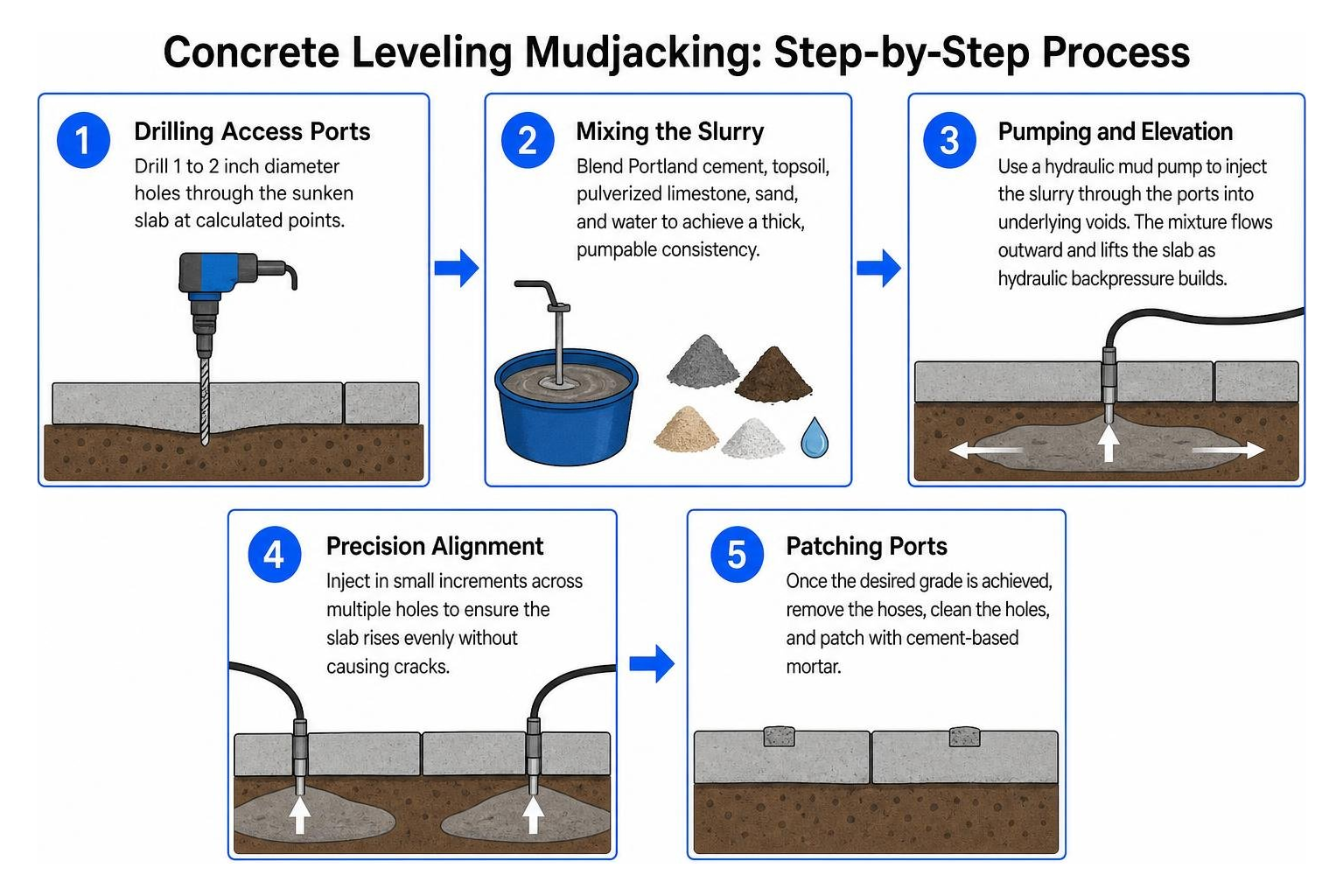 concrete leveling mudjacking step by step workflow concrete leveling mudjacking step by step workflow