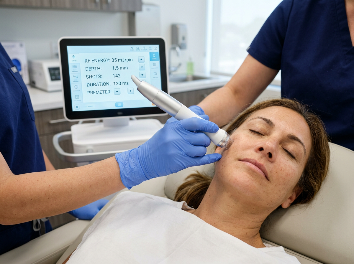 Advanced energy-based aesthetic technology in use