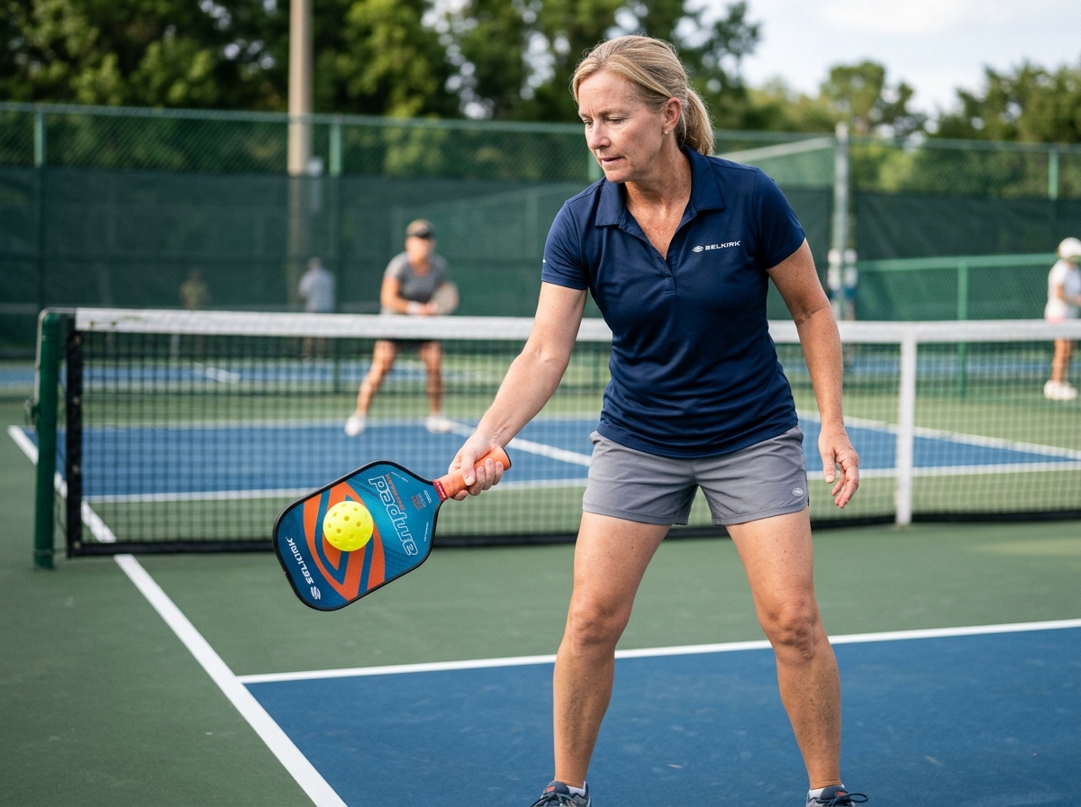 The "push not swing" technique for pickleball resets - advanced pickleball transition shots The "push not swing" technique for pickleball resets - advanced pickleball transition shots