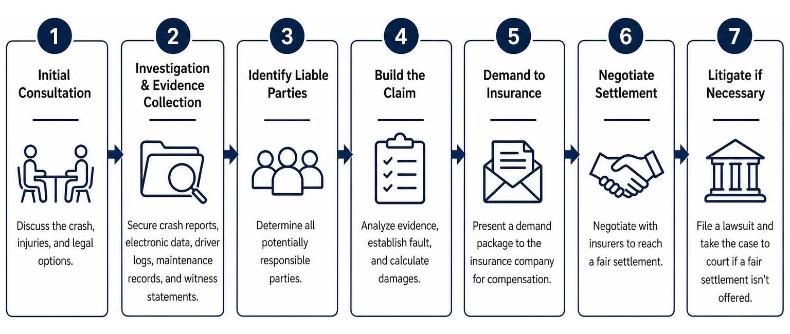 Overview of the commercial truck accident claim process Overview of the commercial truck accident claim process
