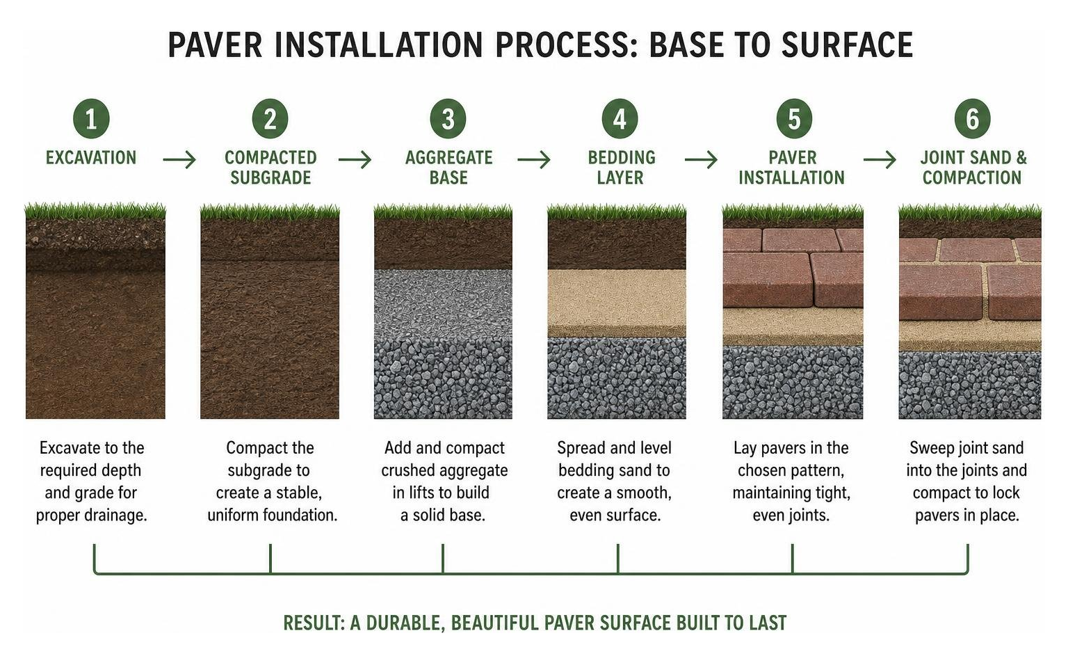 paver installation process base to surface