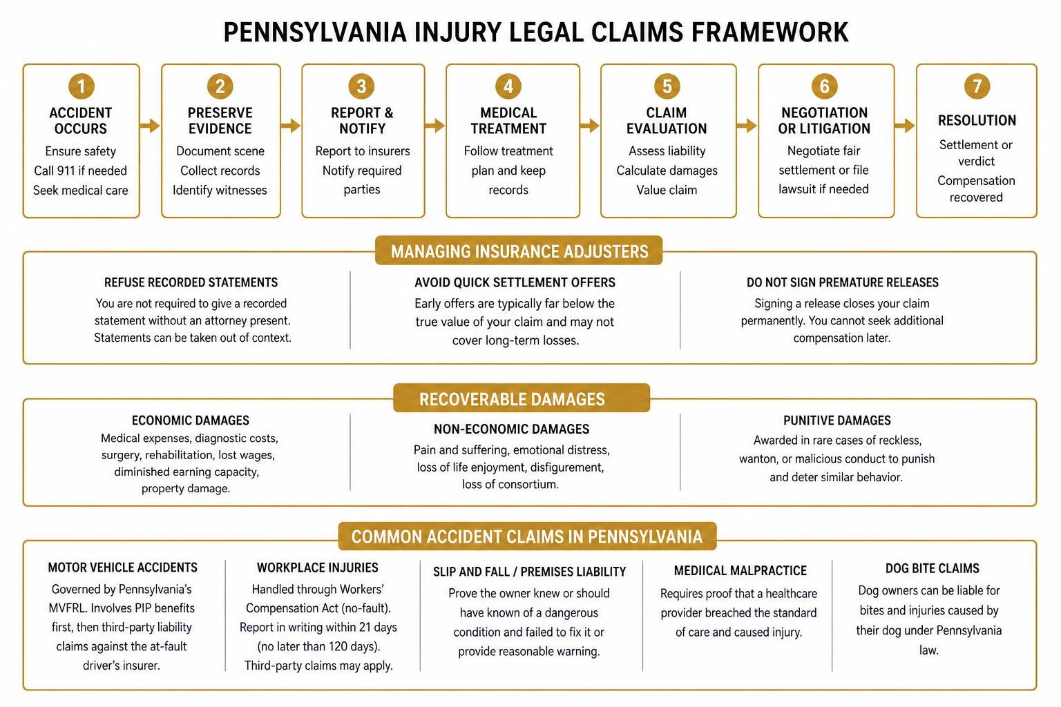Pennsylvania injury legal claims framework Pennsylvania injury legal claims framework