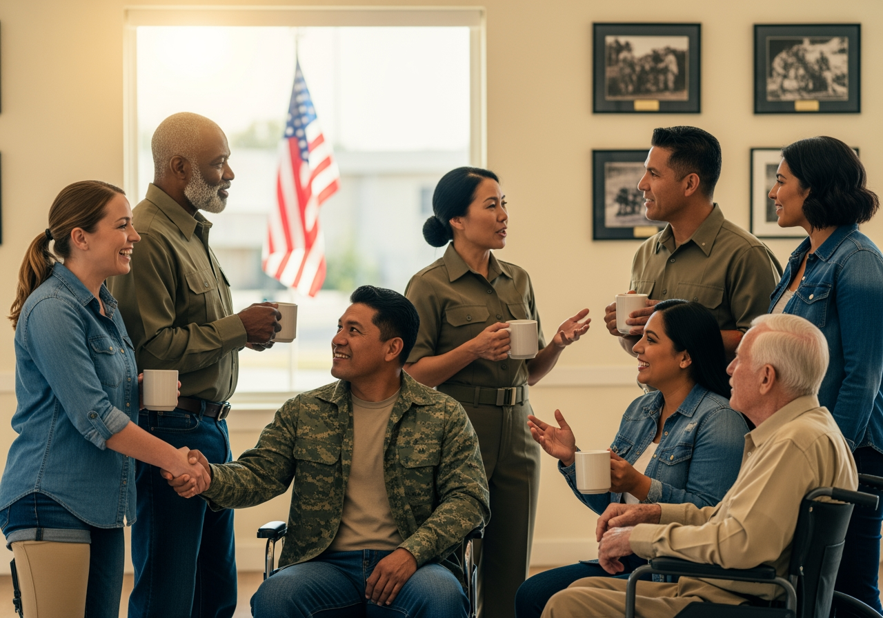 Diverse group of veterans smiling - home depot military app download