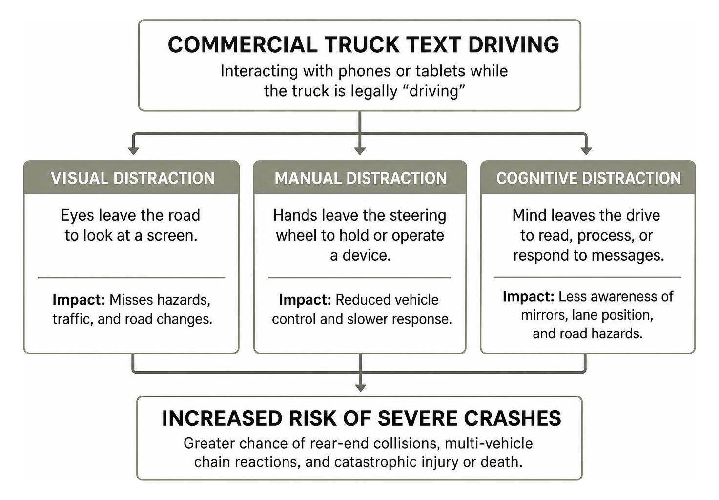 Breakdown of visual manual and cognitive distractions in commercial trucking Breakdown of visual manual and cognitive distractions in commercial trucking