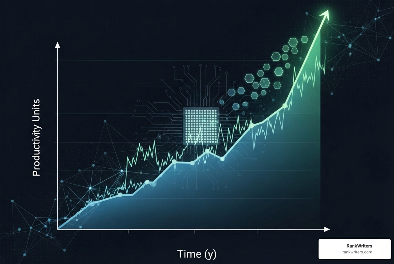 Graph showing increased productivity with AI tools - AI content marketing