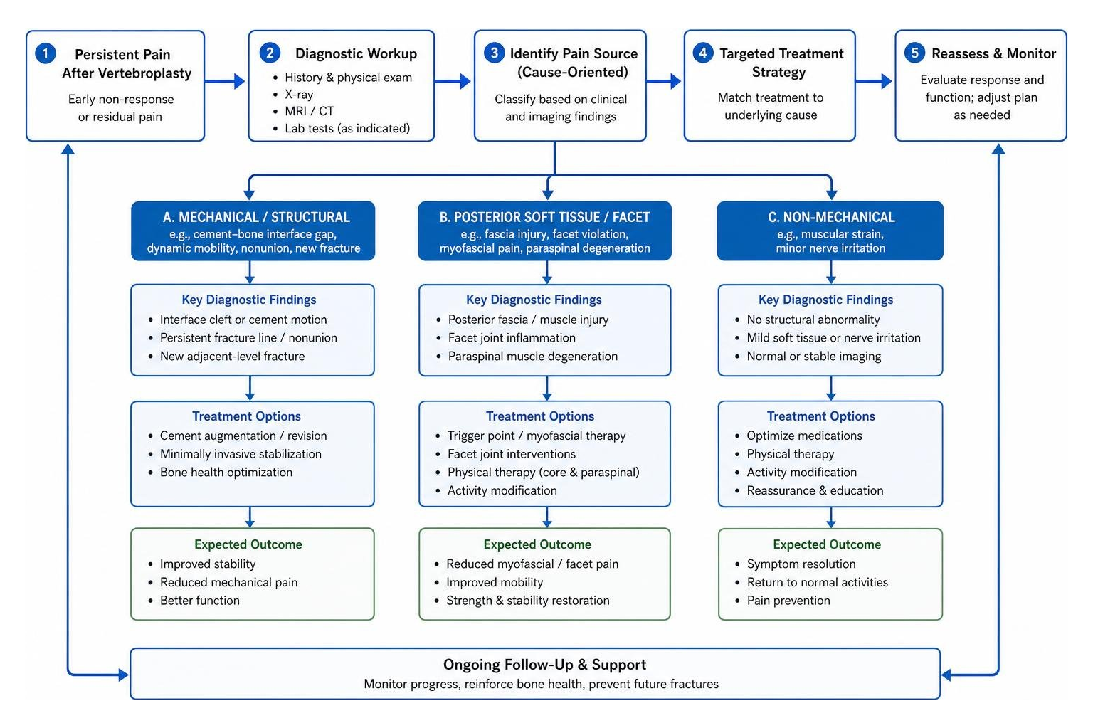 cause-oriented diagnostic and treatment algorithm for post-vertebroplasty pain cause-oriented diagnostic and treatment algorithm for post-vertebroplasty pain