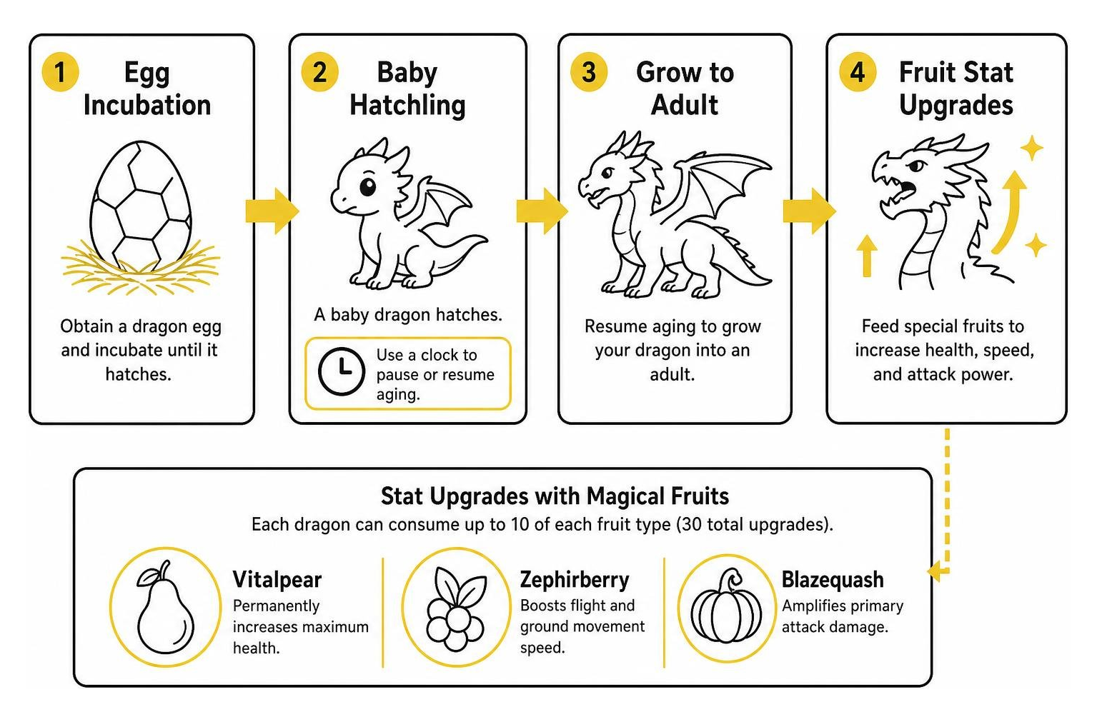 dragon lifecycle from egg incubation to fruit stat upgrades dragon lifecycle from egg incubation to fruit stat upgrades
