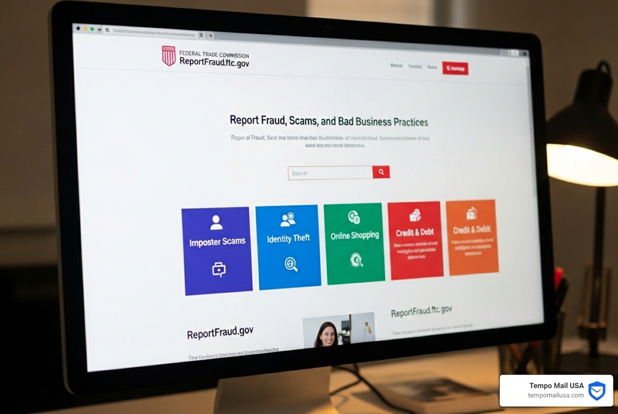 the ReportFraud.ftc.gov homepage - report fraud ftc.gov