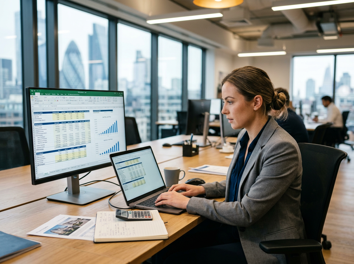 financial analyst modeling real estate cash flows