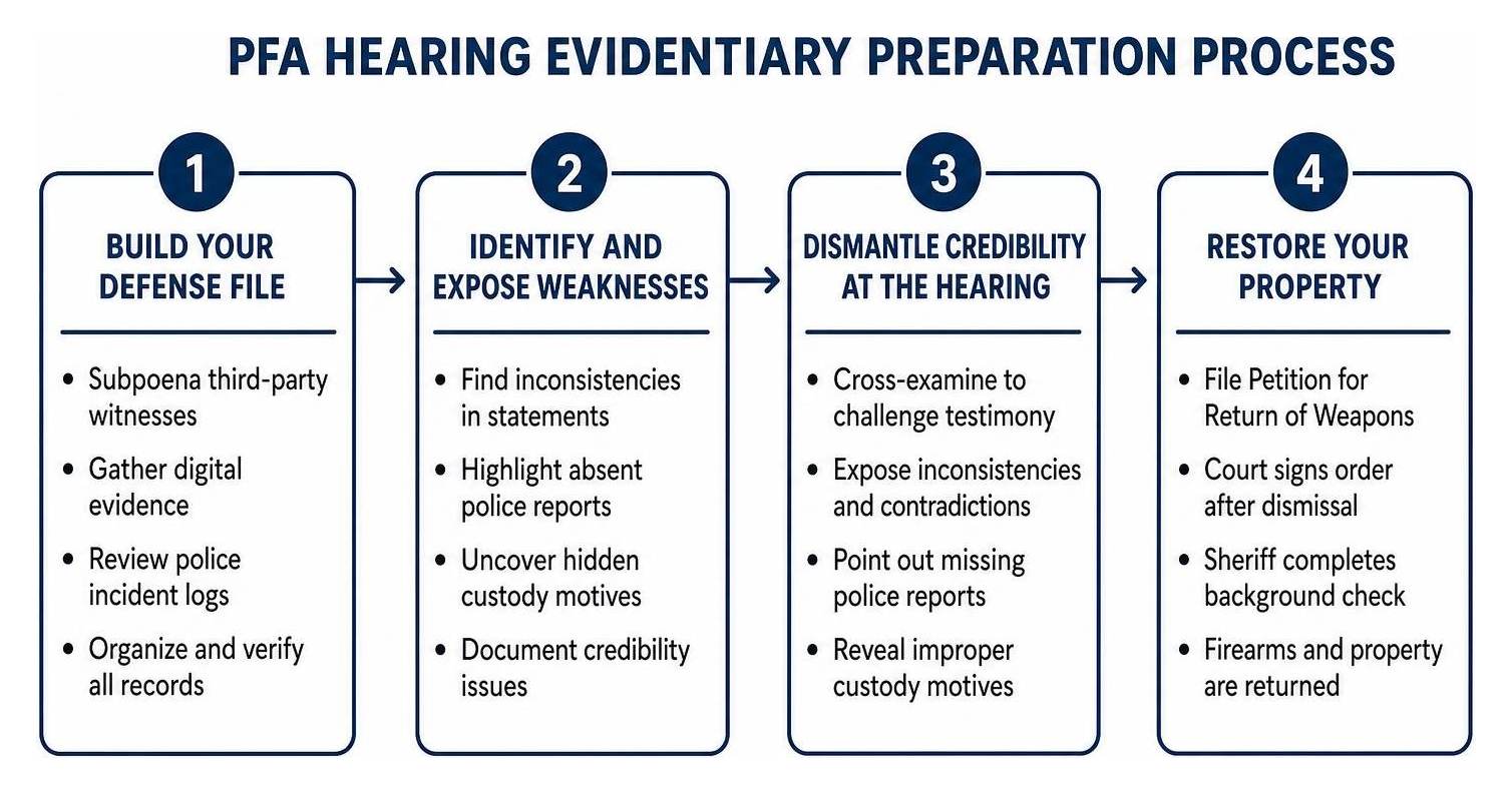 PFA hearing evidentiary preparation process PFA hearing evidentiary preparation process