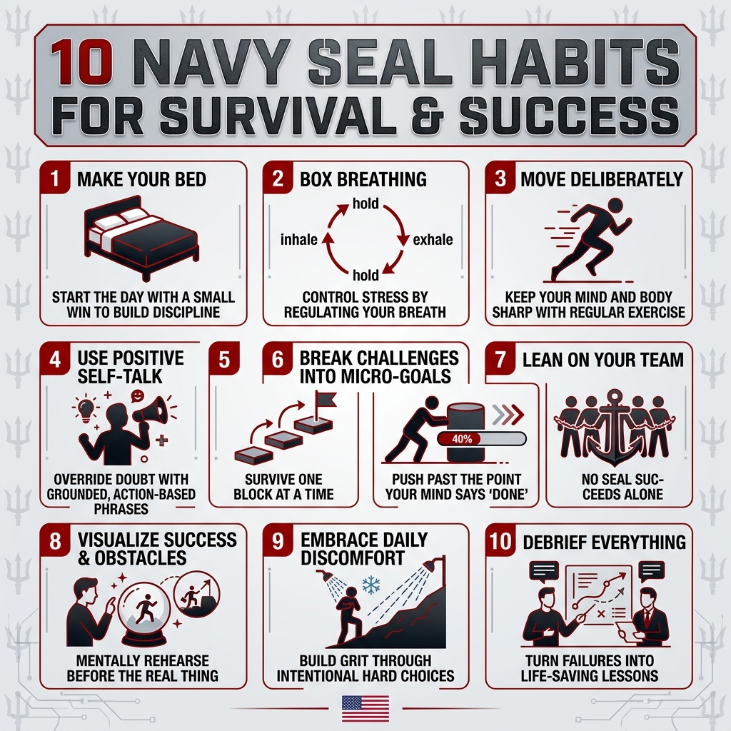 10 Navy SEAL habits for survival and success with brief descriptions of each - 10 Navy SEAL Habits That Could Save Your Life