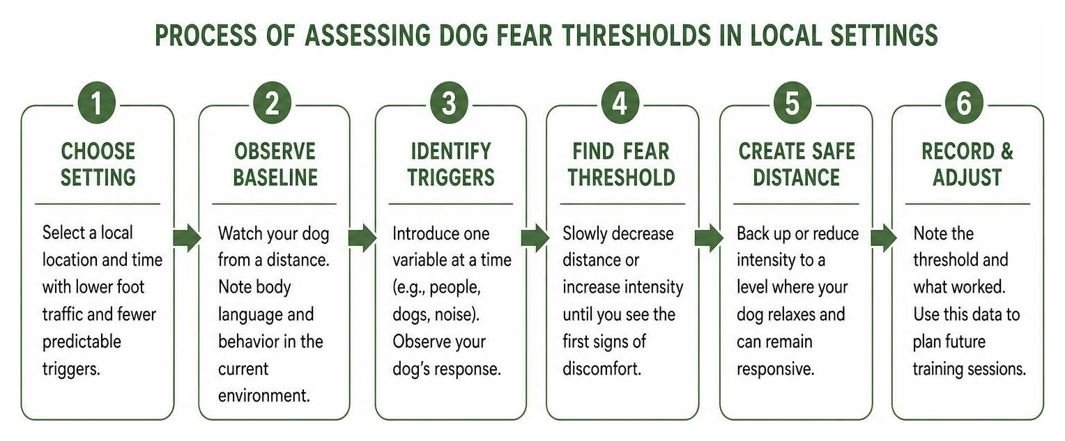 Process of assessing dog fear thresholds in local settings Process of assessing dog fear thresholds in local settings