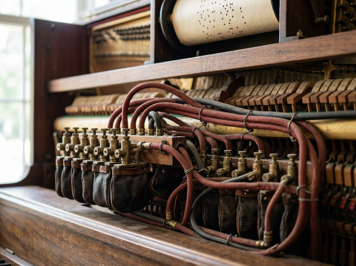 pneumatic player piano valves and tubing