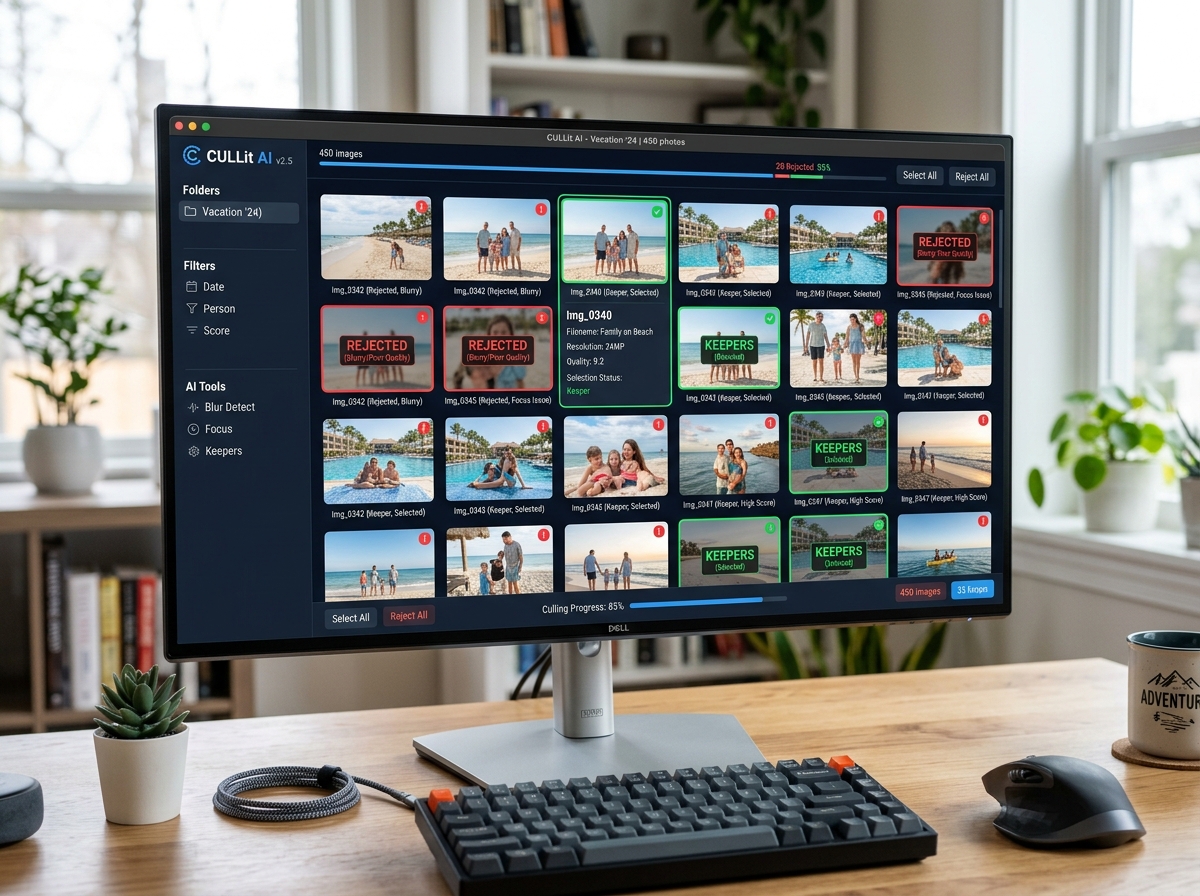 AI-assisted photo culling process - organize digital photos software