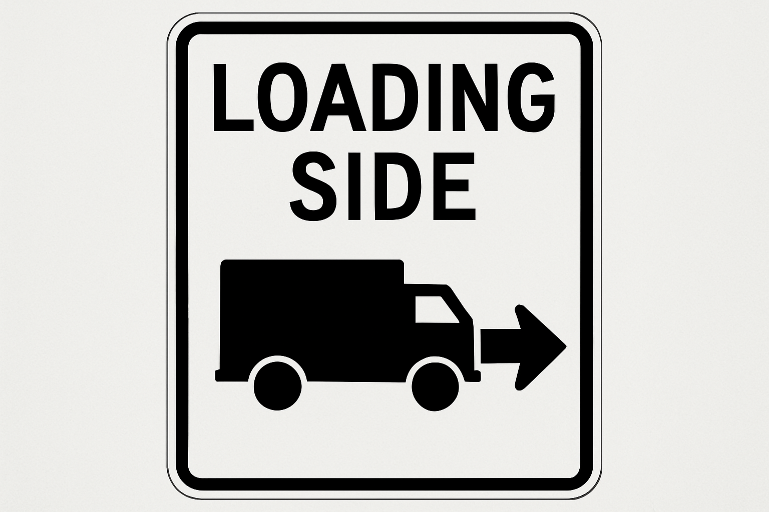 cordoned off loading zone with safety barriers - loading side