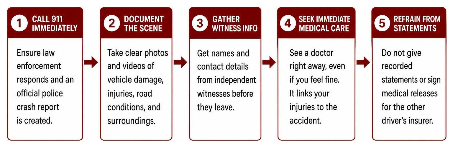 Step by step post-accident protocol flowchart